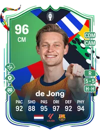 Frenkie de Jong UEFA EURO Path to Glory 96 Overall Rating