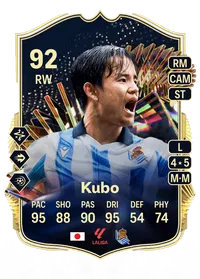 Takefusa Kubo Team of the Season 92 Overall Rating