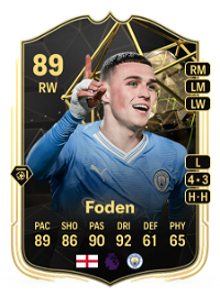 Phil Foden Team of the Week 89 Overall Rating