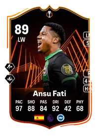 Ansu Fati UEL Road to the Final 89 Overall Rating