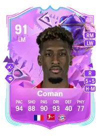 Kingsley Coman Ultimate Birthday 91 Overall Rating