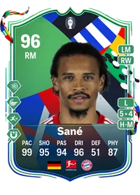 Leroy Sané UEFA EURO Path to Glory 96 Overall Rating