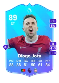 Diogo Jota POTM Premier League 89 Overall Rating