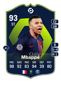 Kylian Mbappé POTM Ligue 1 93 Overall Rating