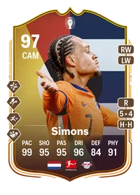 Xavi Simons UEFA EURO Make Your Mark Plus 97 Overall Rating