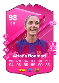 Aitana Bonmatí FUTTIES 98 Overall Rating