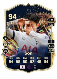 Heung Min Son Team of the Season 94 Overall Rating
