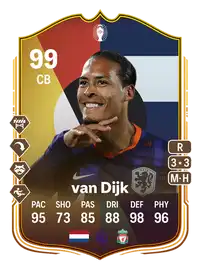 Virgil van Dijk UEFA EURO Make Your Mark Plus 99 Overall Rating