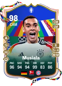 Jamal Musiala UEFA EURO Team of the Tournament 98 Overall Rating