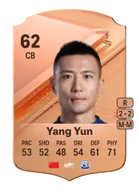 Yang Yun Rare 62 Overall Rating