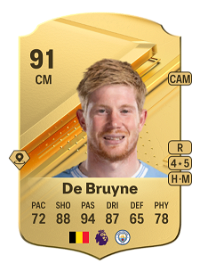 Kevin De Bruyne Rare 91 Overall Rating