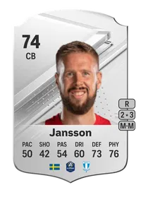 Pontus Jansson Rare 74 Overall Rating