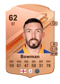 Ryan Bowman Rare 62 Overall Rating