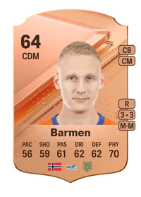 Kristoffer Barmen Rare 64 Overall Rating