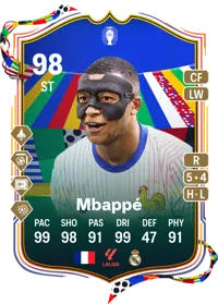 Kylian Mbappé UEFA EURO Team of the Tournament 98 Overall Rating