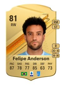 Felipe Anderson Rare 81 Overall Rating