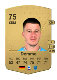 Diego Demme Common 75 Overall Rating