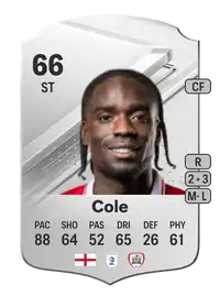 Devante Cole Rare 66 Overall Rating