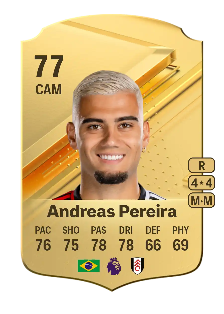 Andreas Pereira Common EA FC 24 - 77 - Rating and Price | FifaUTBin