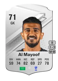 Abdullah Al Mayoof Rare 71 Overall Rating