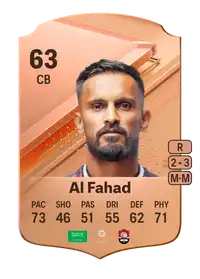 Abdullah Al Fahad Rare 63 Overall Rating