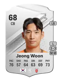 Jeong Woon Rare 68 Overall Rating