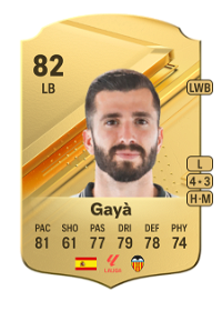 Gayà Rare 82 Overall Rating