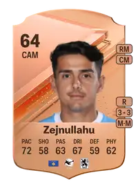 Eroll Zejnullahu Rare 64 Overall Rating