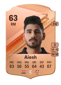 Hosam Aiesh Rare 63 Overall Rating