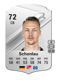 Sebastian Schonlau Rare 72 Overall Rating