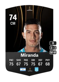 Leonel Miranda CONMEBOL Libertadores 74 Overall Rating