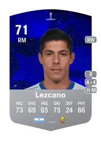 Gastón Lezcano CONMEBOL Sudamericana 71 Overall Rating