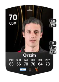 Horacio Orzán CONMEBOL Libertadores 70 Overall Rating