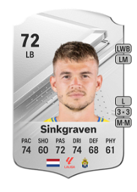 Daley Sinkgraven Rare 72 Overall Rating