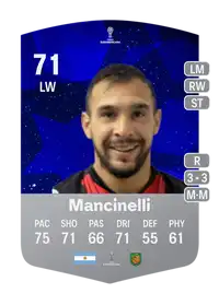 Lucas Mancinelli CONMEBOL Sudamericana 71 Overall Rating