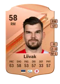 Frank Liivak Rare 58 Overall Rating