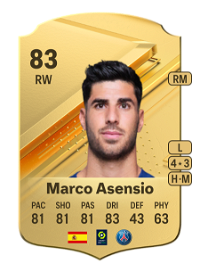Marco Asensio Rare 83 Overall Rating