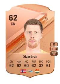 Morten Sætra Rare 62 Overall Rating