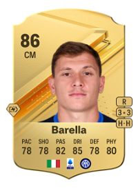 Nicolò Barella Rare 86 Overall Rating