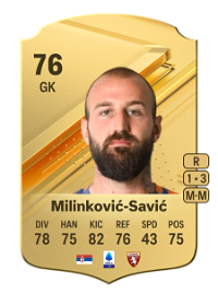 Vanja Milinković-Savić Rare 76 Overall Rating