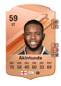 James Akintunde Rare 59 Overall Rating