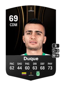 Jhon Duque CONMEBOL Libertadores 69 Overall Rating