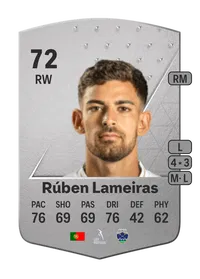 Rúben Lameiras Common 72 Overall Rating