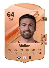 Stevie Mallan Rare 64 Overall Rating