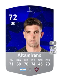 Facundo Altamirano CONMEBOL Sudamericana 72 Overall Rating