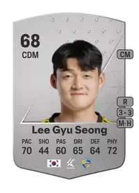 Lee Gyu Seong Common 68 Overall Rating