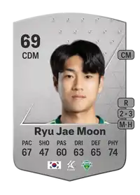 Ryu Jae Moon Common 69 Overall Rating