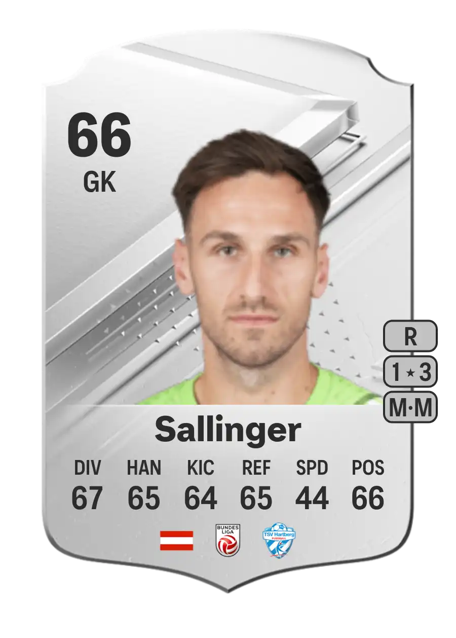 Raphael Sallinger Rare 66 Overall Rating
