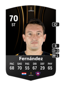 Fernando Fernández CONMEBOL Libertadores 70 Overall Rating