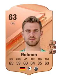 Nikolai Rehnen Rare 63 Overall Rating